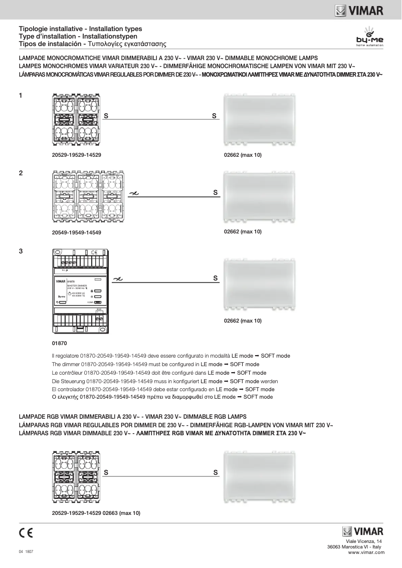 Page n°1 - Guide d'installation Vimar 19549