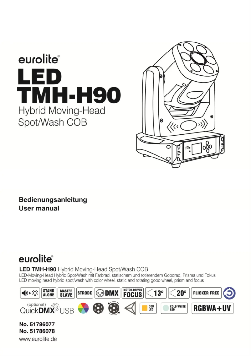 Page 1 de la notice Manuel utilisateur Eurolite LED TMH-H90