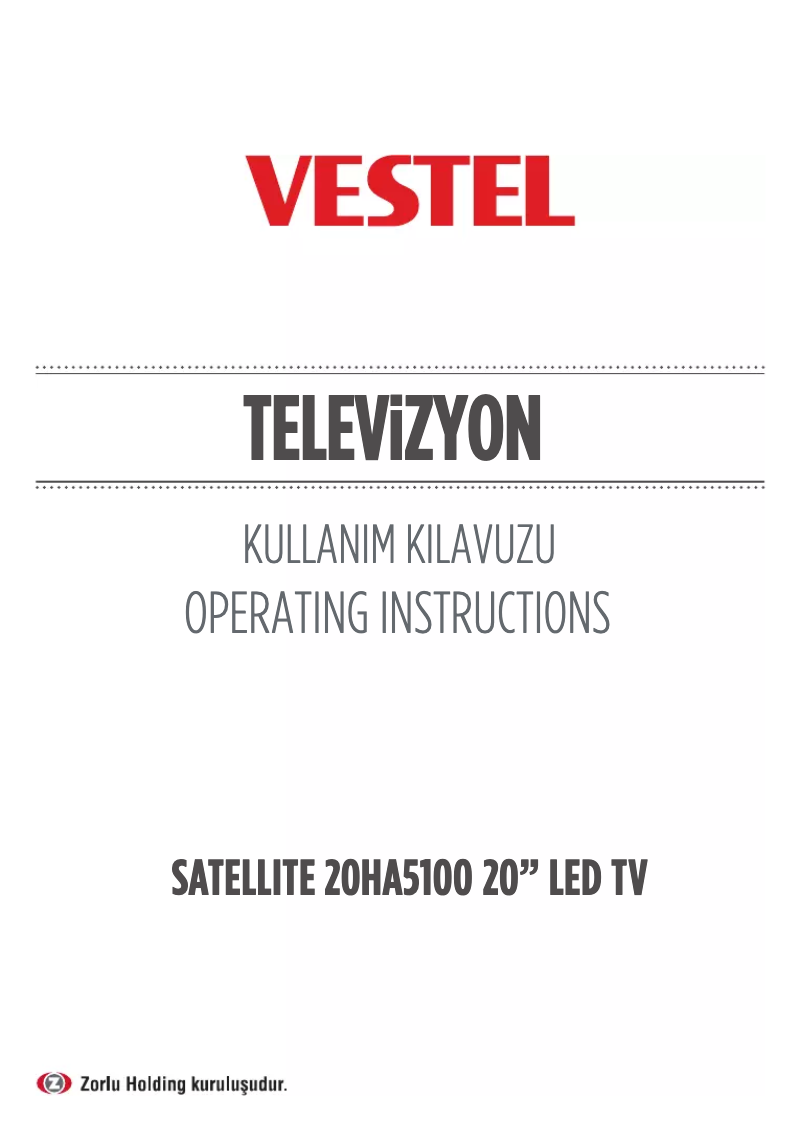 Page 1 of the manual User Manual Vestel 20HA5100