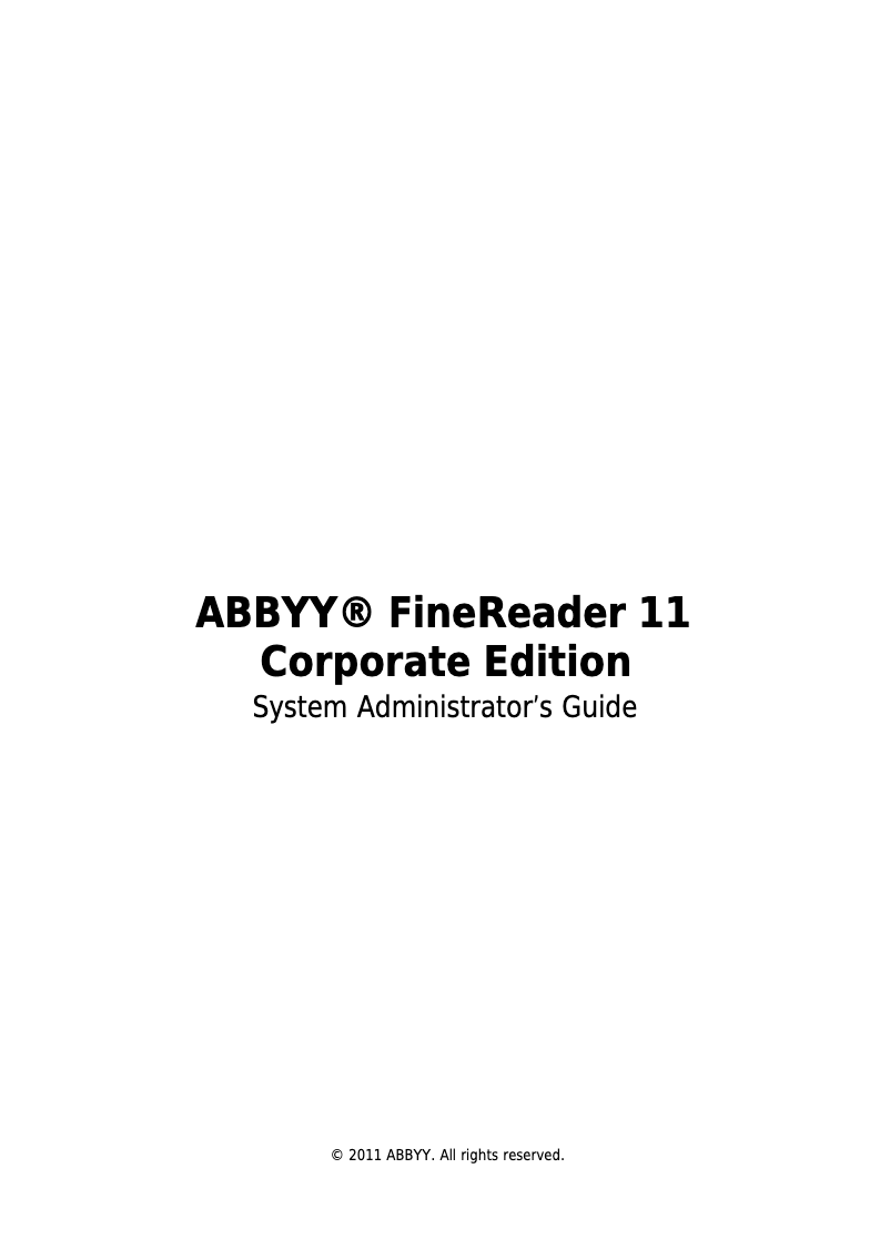 Page 1 de la notice Manuel utilisateur ABBYY FineReader 11 Corporate
