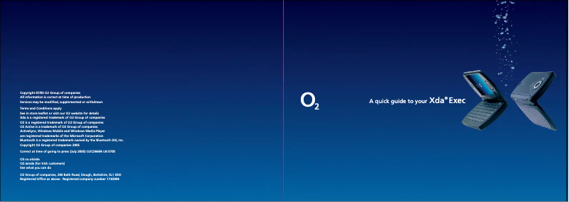 Image de la première page du manuel de l'appareil XDA Exec