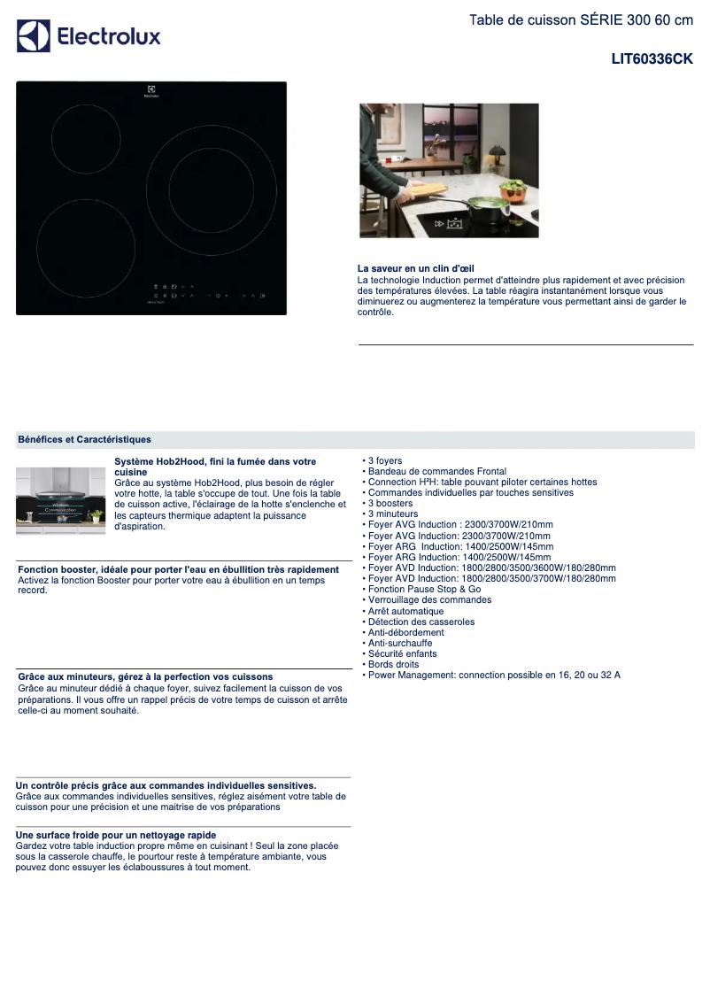 Page n°1 - Fiche technique Electrolux LIT60336CK