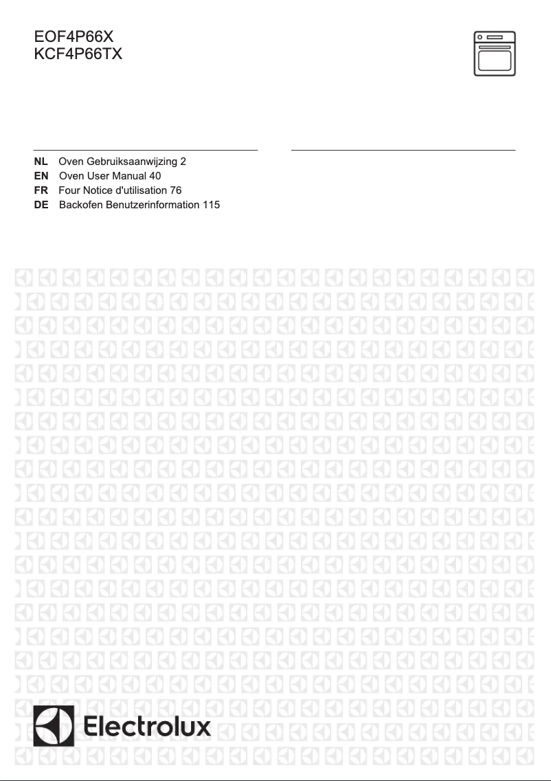 Page n°1 - Manuel utilisateur Electrolux EOF4P66X