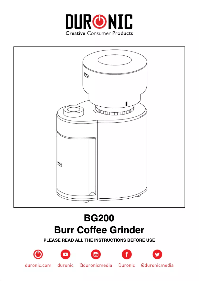 Page n°1 - Manuel utilisateur Duronic BG200