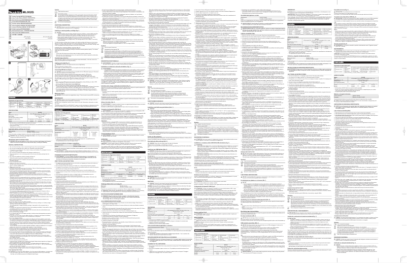 Page 1 de la notice Manuel utilisateur Makita ML002G