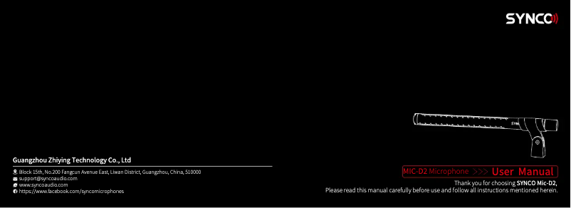 Page n°1 - Manuel utilisateur Synco MIC-D2