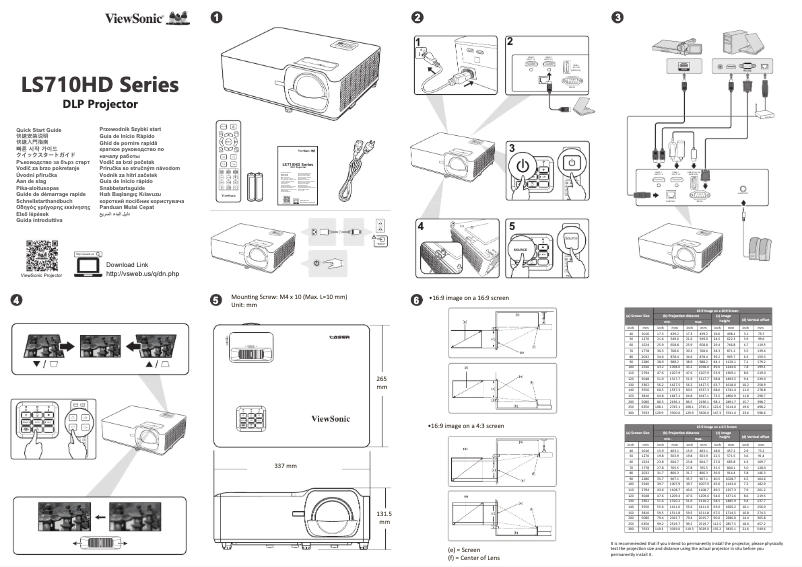 Page n°1 - Guide de démarrage rapide Viewsonic LS710HD