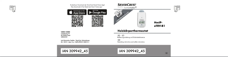 Page n°1 - Manuel utilisateur SilverCrest HmIP-eTRV-B1
