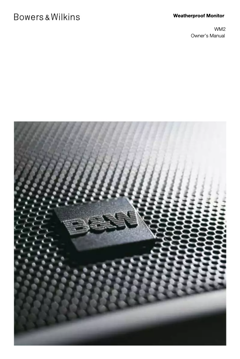 Page 1 de la notice Manuel utilisateur Bowers & Wilkins WM2