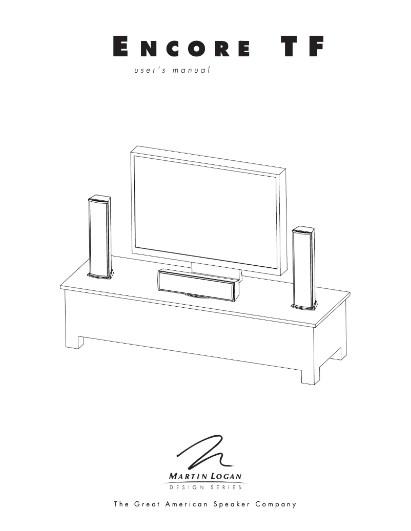 Page 1 de la notice Manuel utilisateur Martin Logan Encore TF