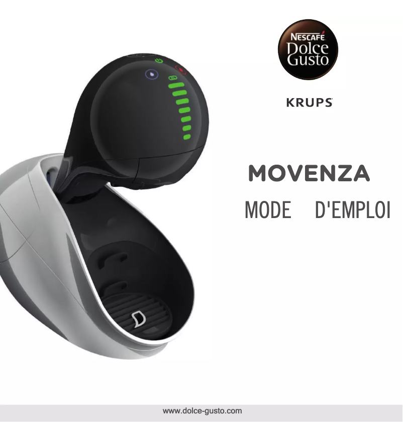 Page 1 de la notice Manuel utilisateur Krups Nescafé Dolce Gusto Movenza