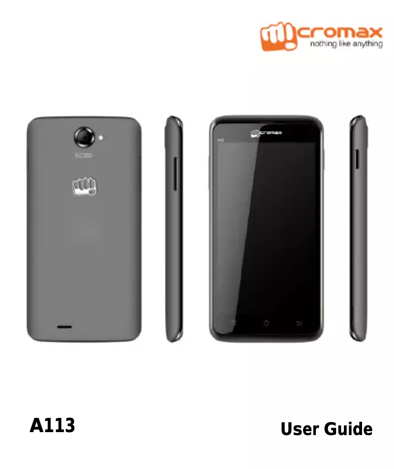 Page 1 de la notice Manuel utilisateur Micromax Canvas Ego A113