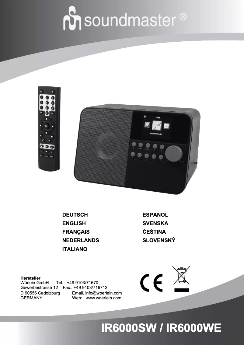 Page 1 de la notice Manuel utilisateur Soundmaster IR6000