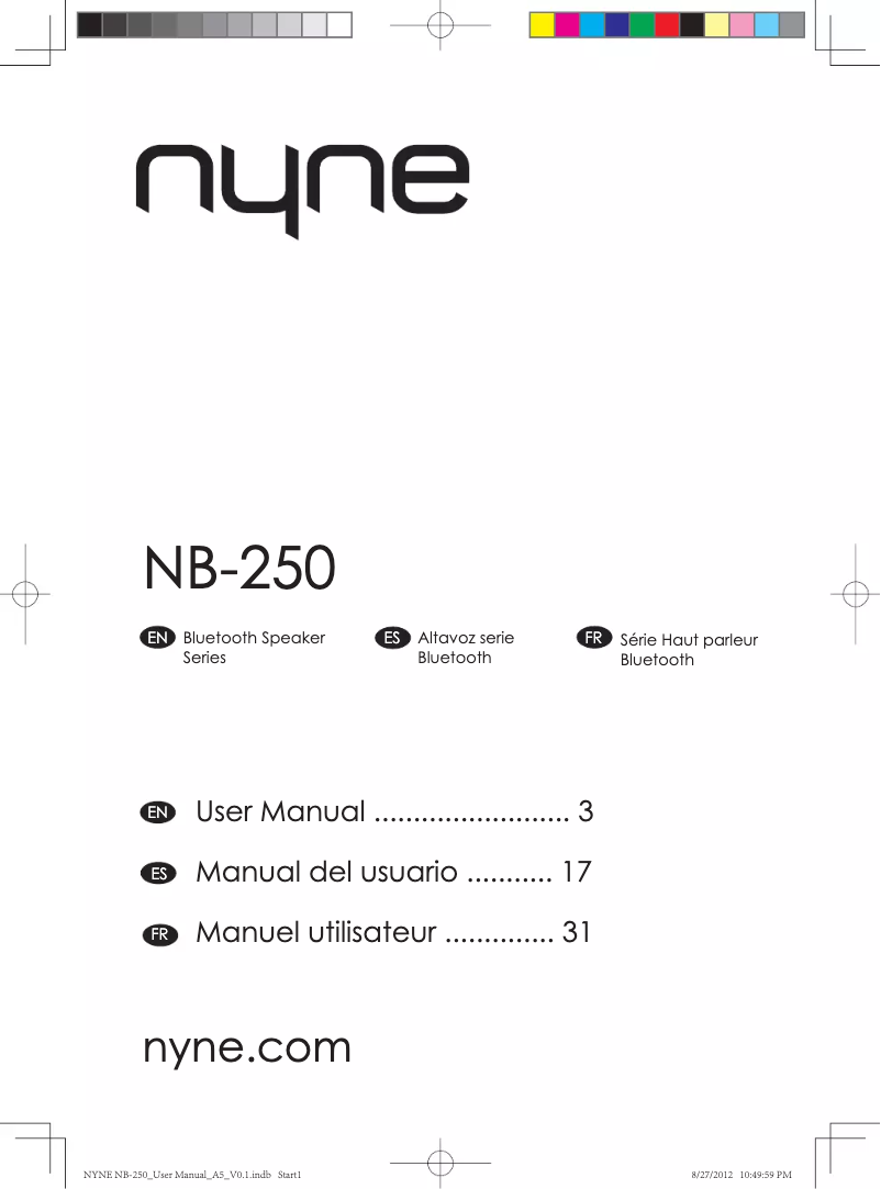 Page n°1 - Manuel utilisateur NYNE NB-250