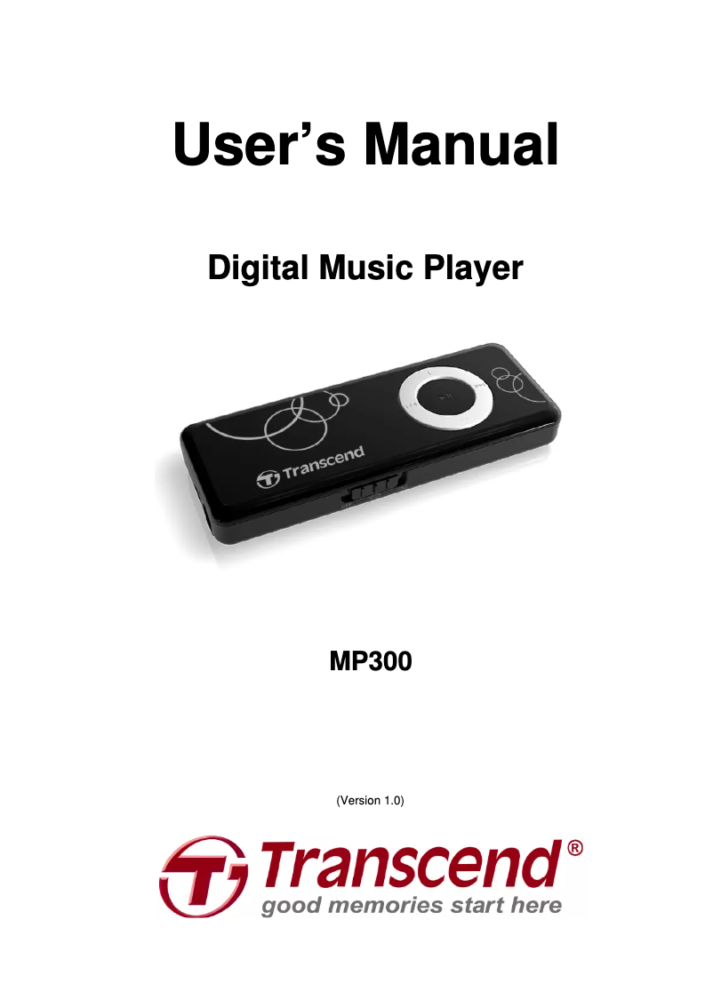 Page n°1 - Manuel utilisateur Transcend MP300