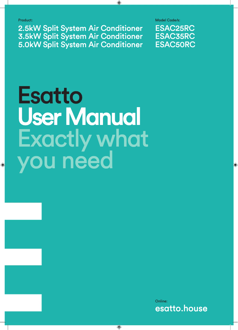 Page n°1 - Manuel utilisateur Esatto ESAC50RC