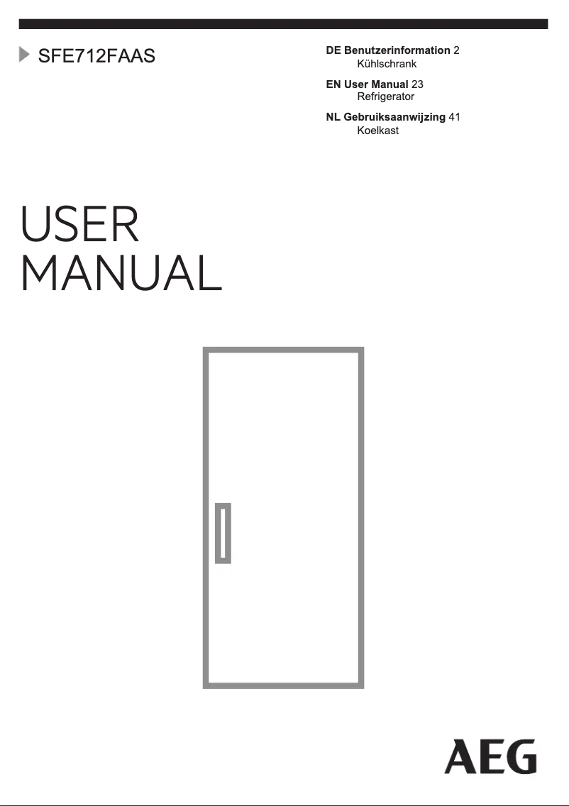 Page n°1 - Manuel utilisateur AEG SFE712FAAS