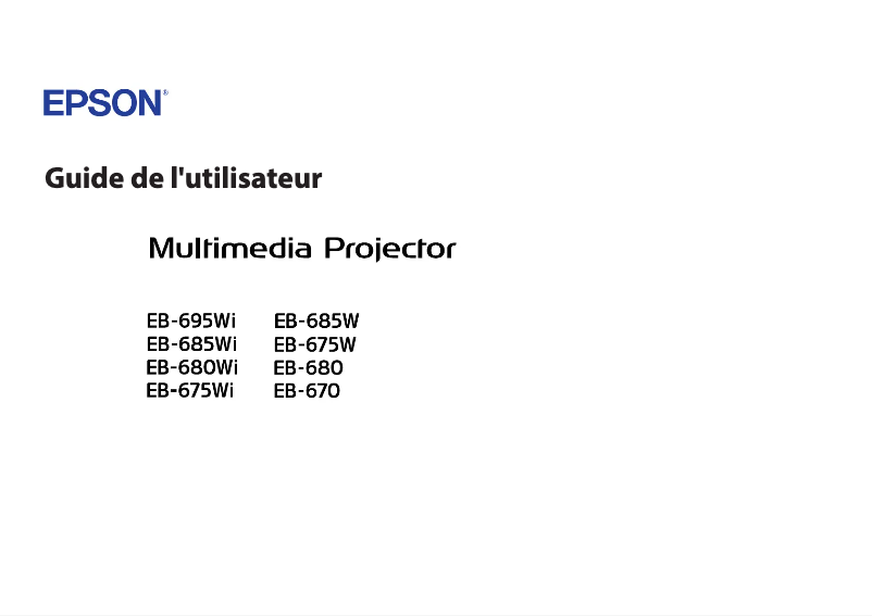 Page n°1 - Manuel utilisateur Epson EB-670