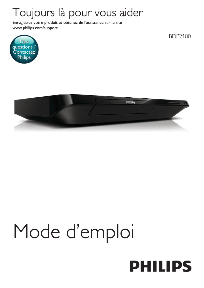 Page n°1 - Manuel utilisateur Philips BDP2180