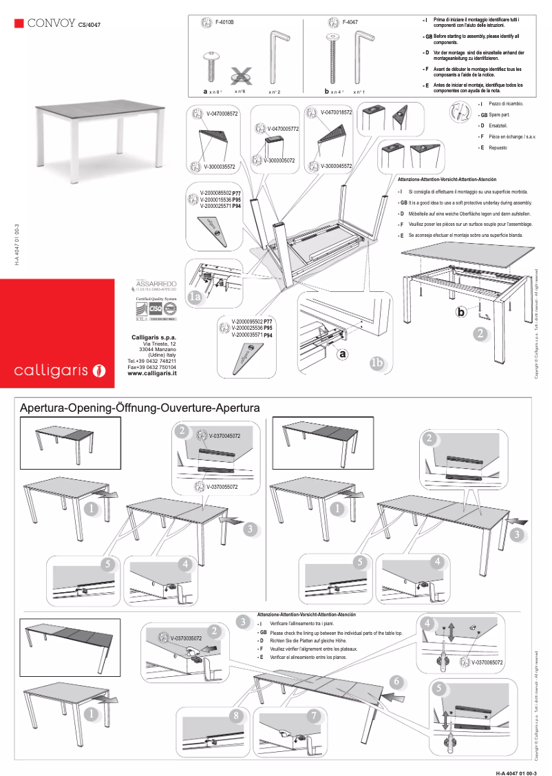 Page n°1 - Manuel utilisateur Calligaris .com CS-4047-MSM