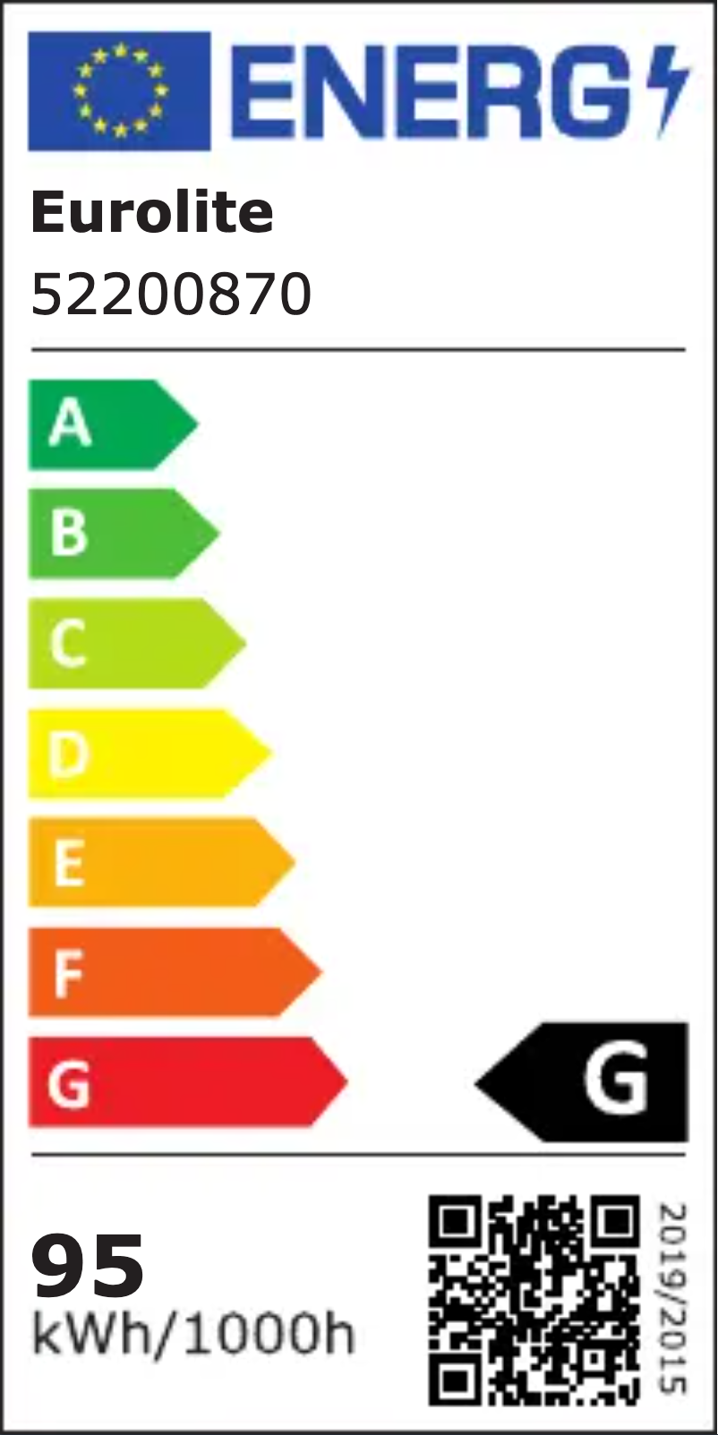 Page 1 de la notice Label énergétique Eurolite LED Strobe COB PRO 8x20W DMX