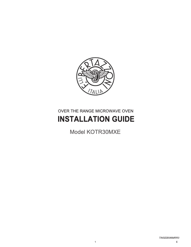 Page 1 de la notice Guide d'installation Bertazzoni KOTR30MXE