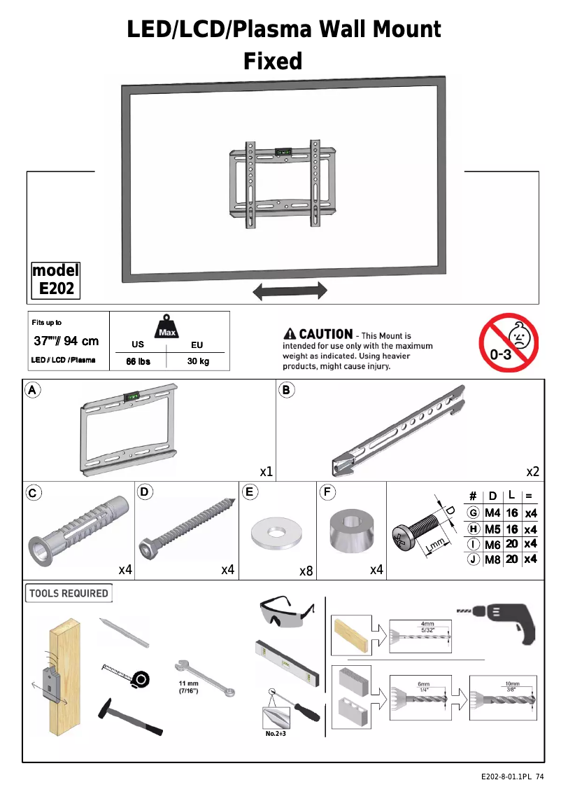 Page 1 de la notice Manuel utilisateur Barkan E202