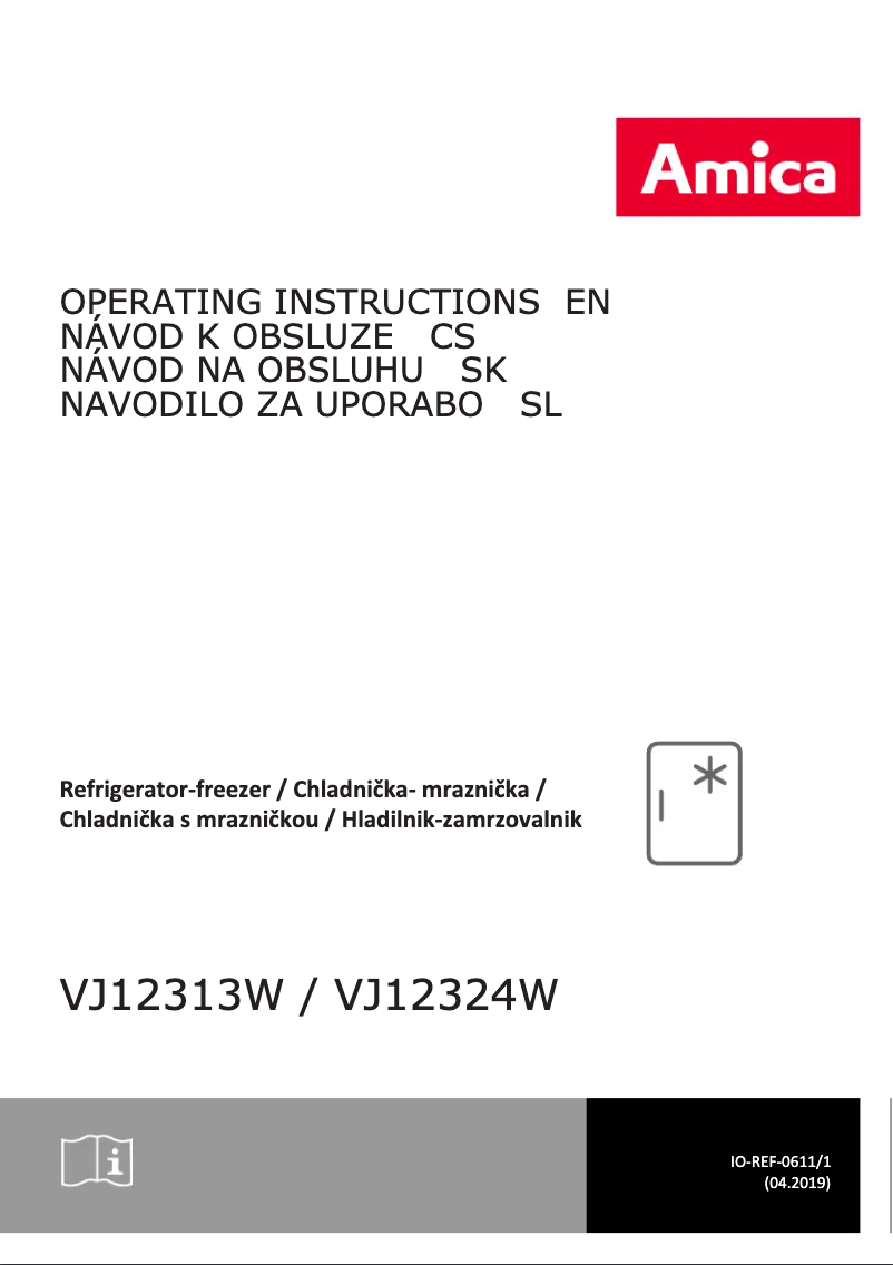 Page 1 de la notice Manuel utilisateur Amica VJ 12313 W