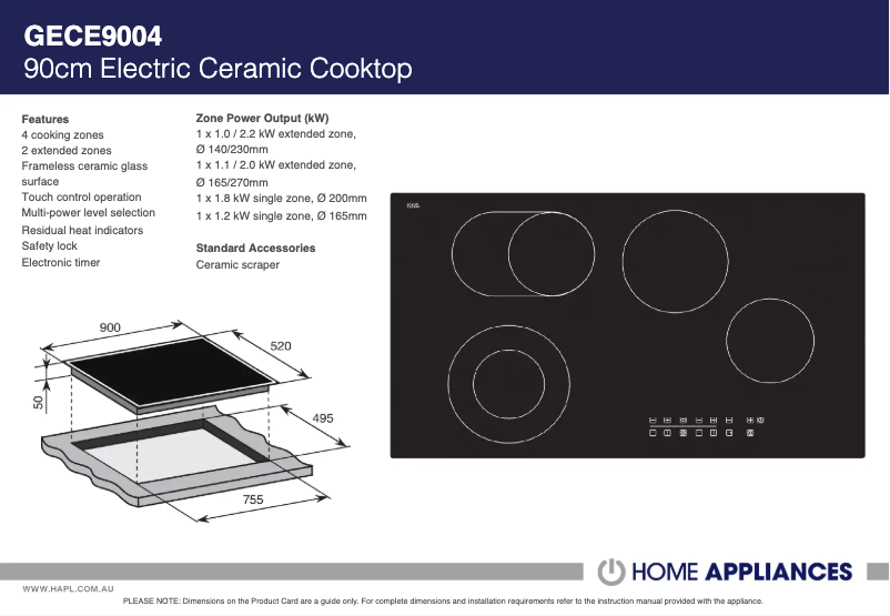 Imagen de la primera página del manual del dispositivo GECE9004