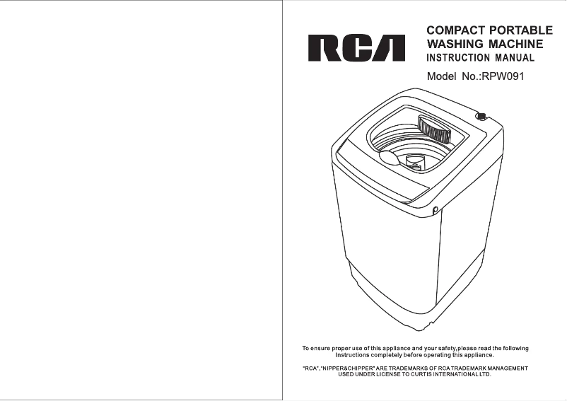 Page 1 de la notice Manuel utilisateur RCA RPW091
