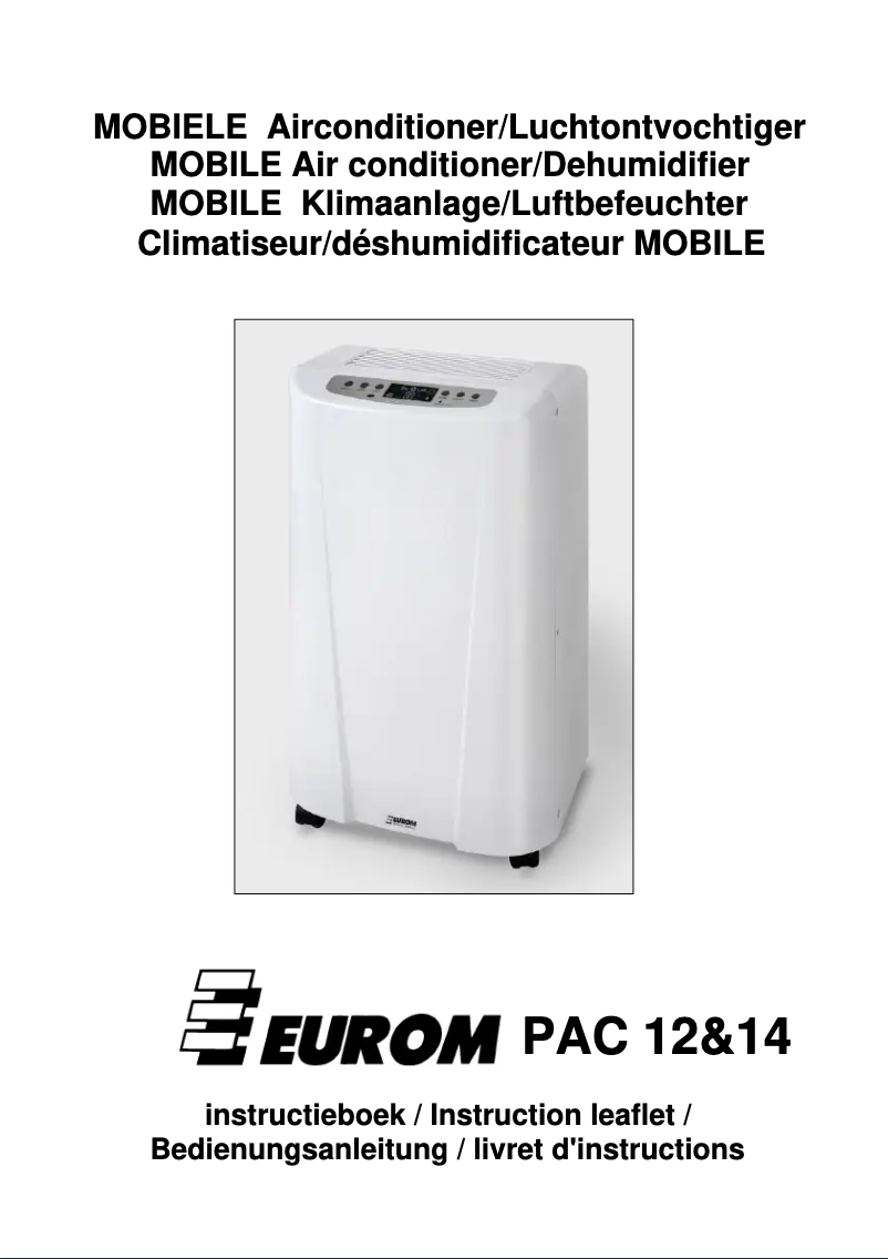 Page 1 de la notice Manuel utilisateur Eurom PAC 14