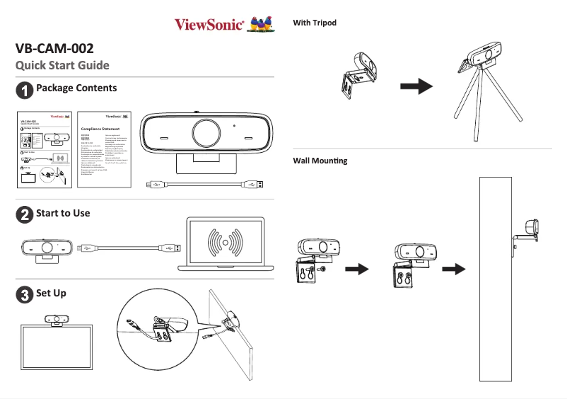 Página 1 del manual Guía de inicio rápido Viewsonic VB-CAM-002