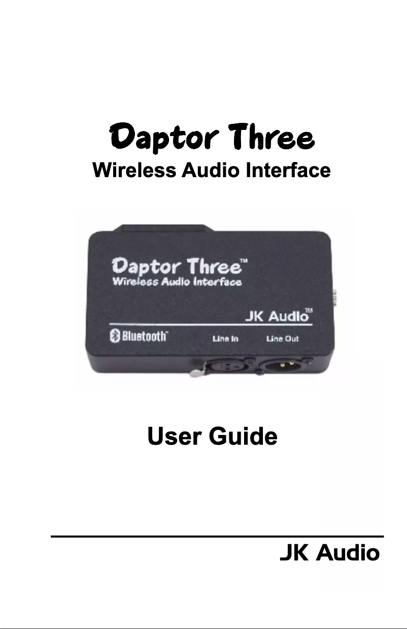 Page n°1 - Manuel utilisateur JK Audio Daptor Three