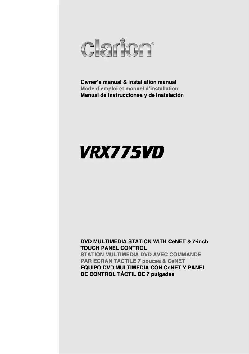 Image de la première page du manuel de l'appareil VRX775VD