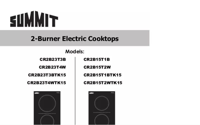 Image de la première page du manuel de l'appareil CR2B15T1BTK15