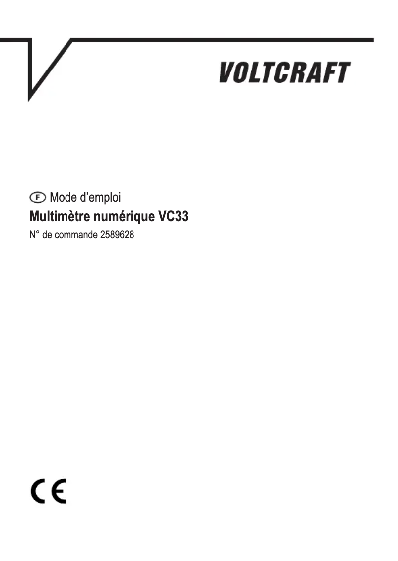 Page 1 de la notice Manuel utilisateur Voltcraft VC33