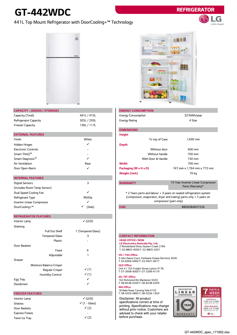 Image de la première page du manuel de l'appareil GT-442WDC