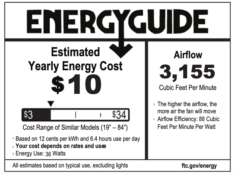 Página 1 del manual Etiqueta energética Hunter Anslee 59269