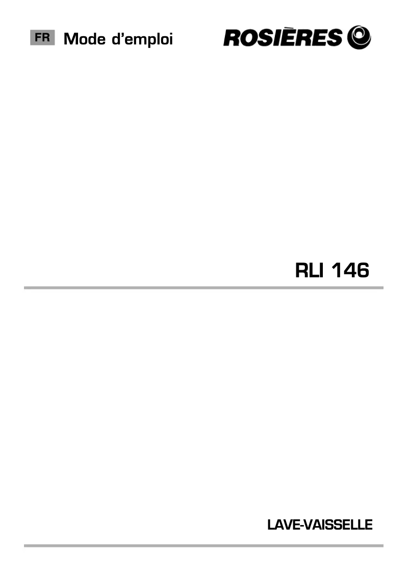 Image de la première page du manuel de l'appareil RLI 146 PN