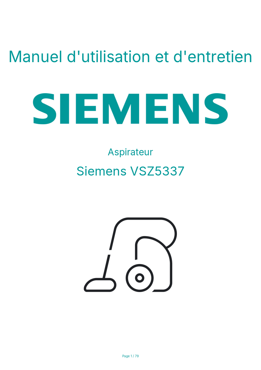 Image de la première page du manuel de l'appareil VSZ5337