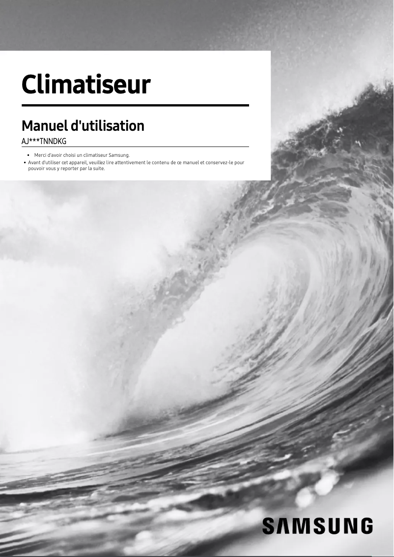 Image de la première page du manuel de l'appareil AJ020TNNDKG/EU