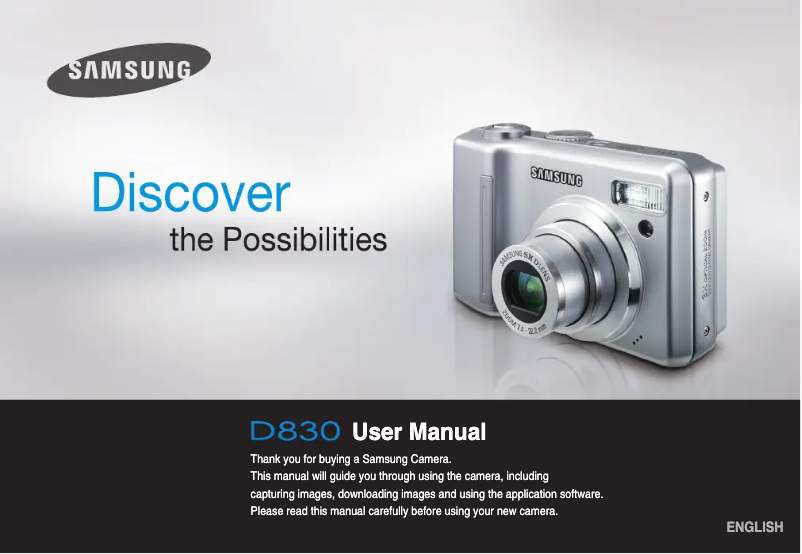 Image de la première page du manuel de l'appareil D830