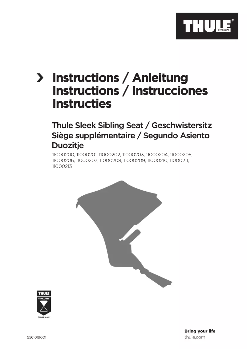 Page 1 de la notice Manuel utilisateur Thule Sleek Sibling Seat