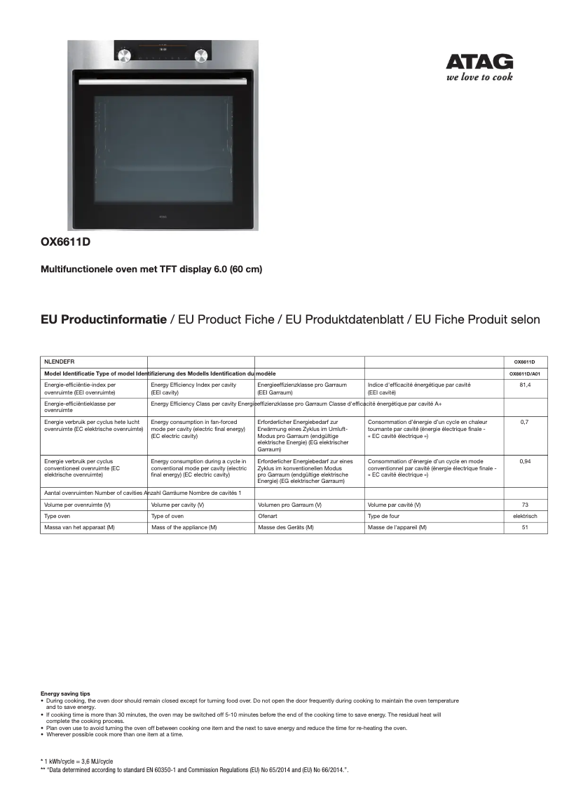 Image de la première page du manuel de l'appareil OX6611D