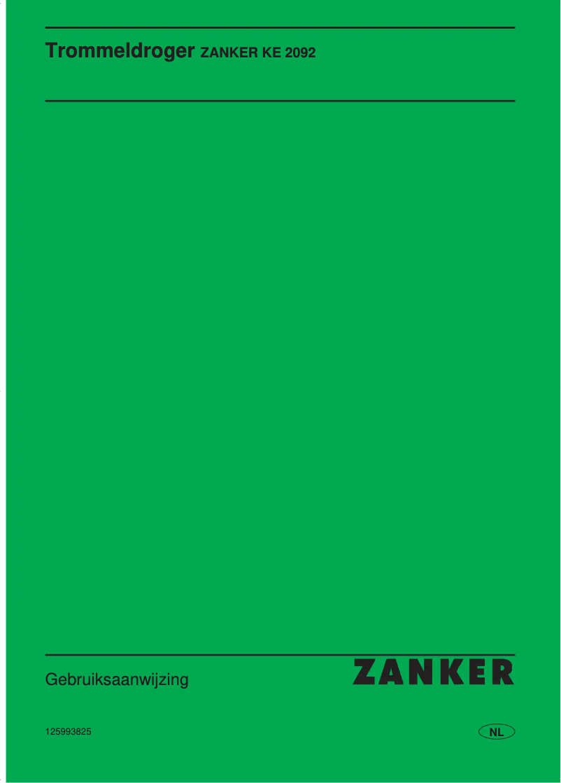 Page n°1 - Manuel utilisateur Zanker KE 2092