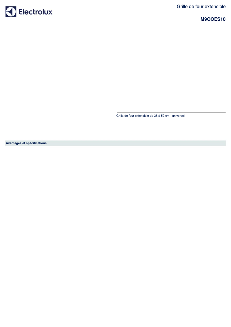 Image de la première page du manuel de l'appareil M9OOES10