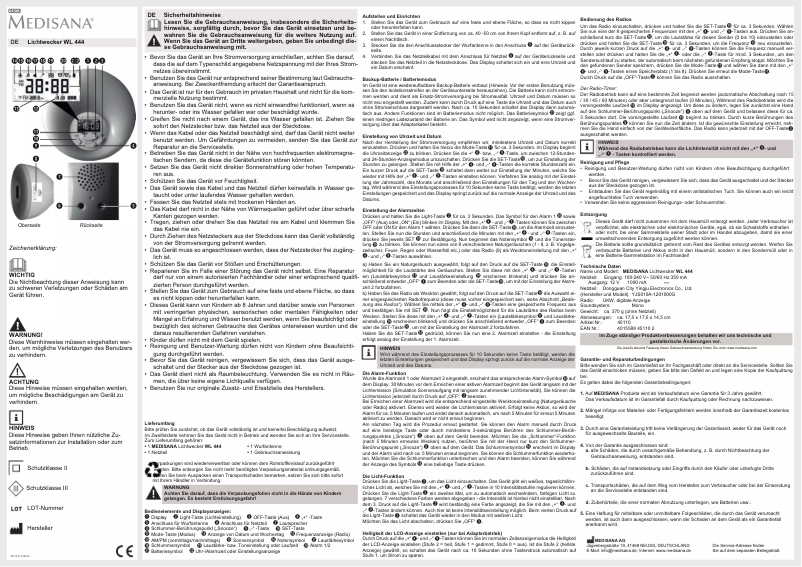 Page n°1 - Manuel utilisateur Medisana WL 444