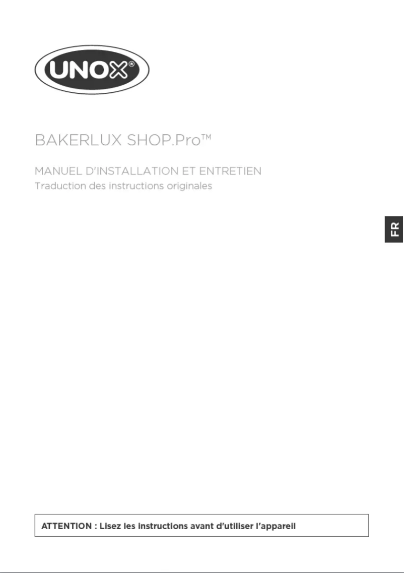 Image de la première page du manuel de l'appareil BAKERLUX SHOP.Pro LED