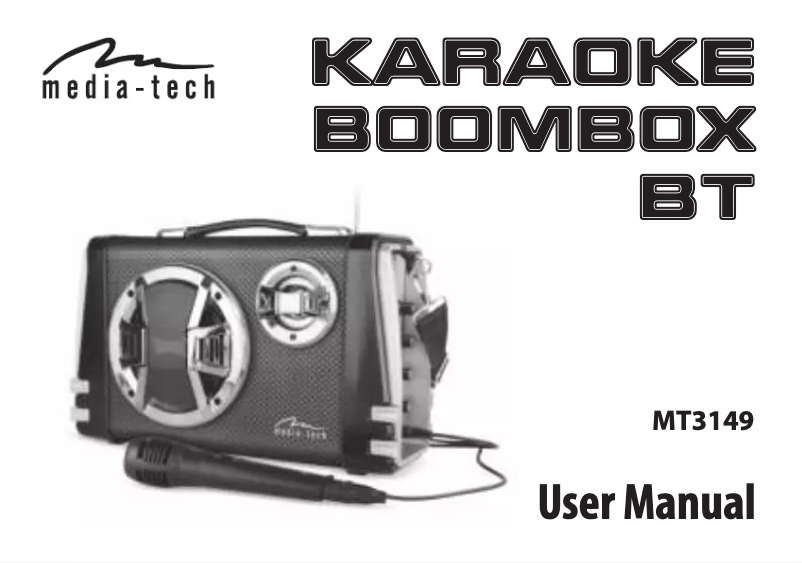 Page 1 de la notice Manuel utilisateur Media-Tech Karaoke Boombox BT MT3149