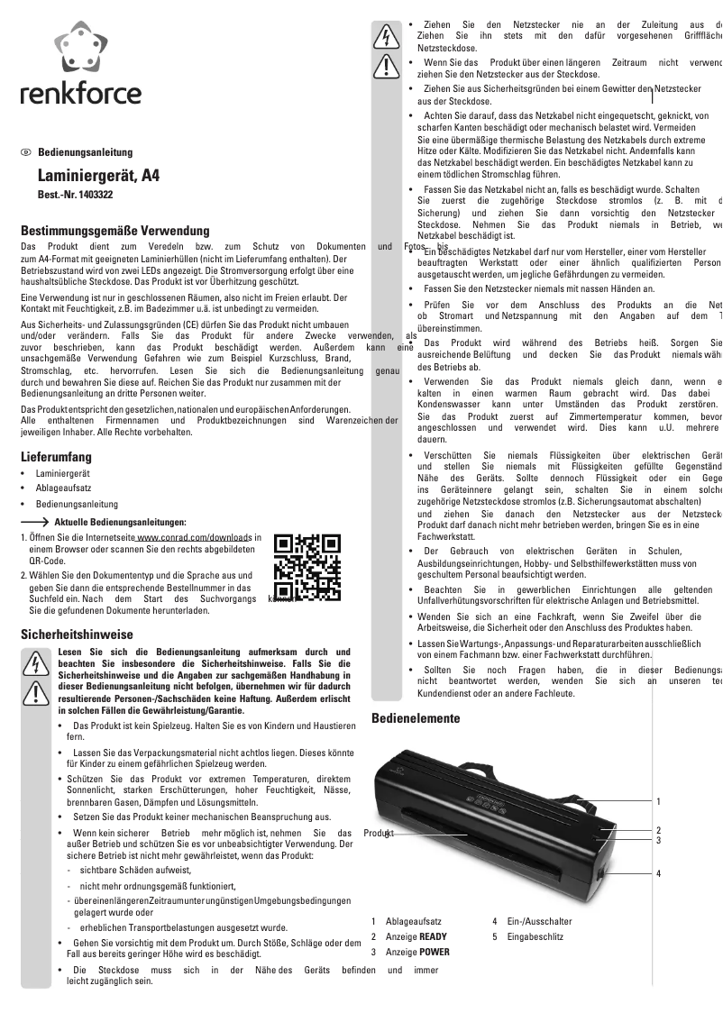 Image de la première page du manuel de l'appareil 1403322